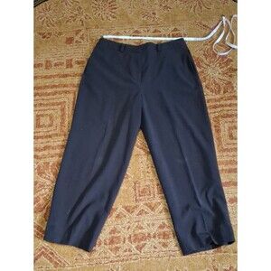 Larry Levine Black Cropped Straight-Leg Dress Pants (Jea080)
